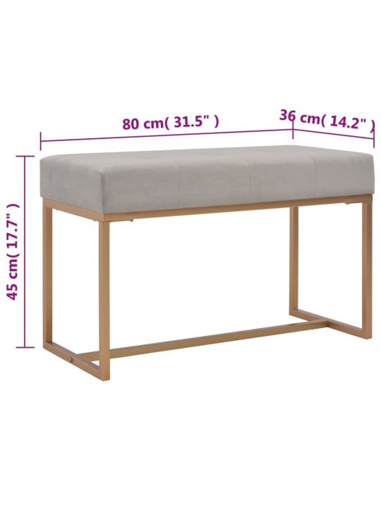 Lavice 80 cm šedá sametová