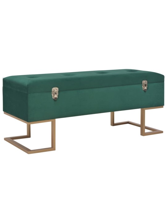 Lavice s úložným prostorem 105 cm zelená samet