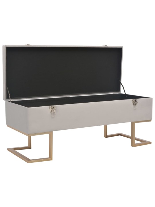 Lavice s úložným prostorem 105 cm šedá samet