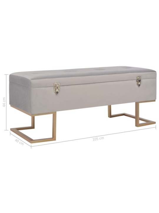 Lavice s úložným prostorem 105 cm šedá samet