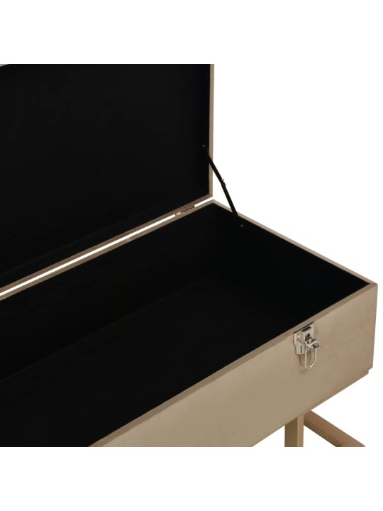Lavice s úložným prostorem 105 cm béžová samet