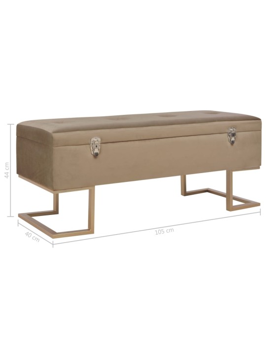 Lavice s úložným prostorem 105 cm béžová samet