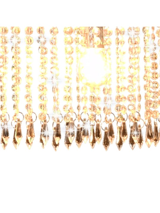 Stropní lampa s křišťálovými korálky stříbrná 104 cm E14