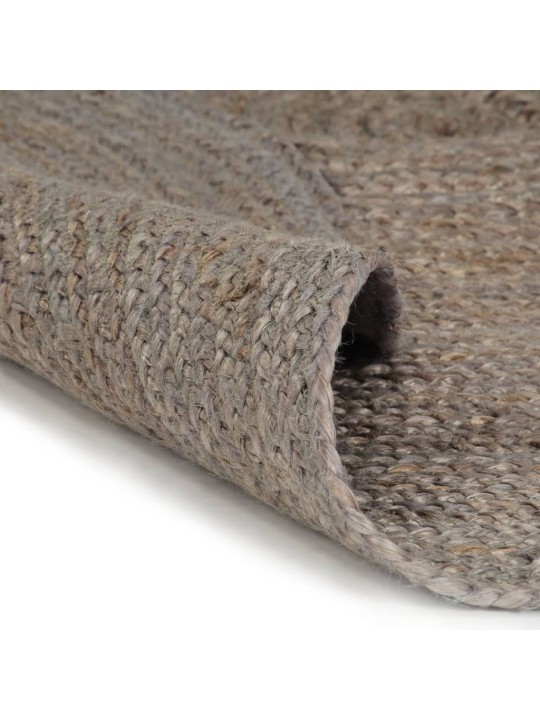 Ručně vyrobený koberec z juty kulatý 90 cm šedý