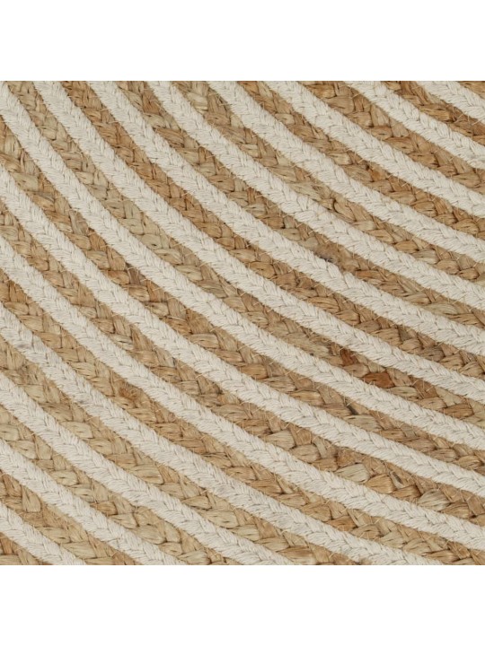 Ručně vyrobený koberec z juty spirálový design bílý 90 cm