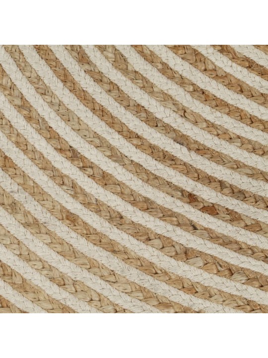 Ručně vyrobený koberec z juty spirálový design bílý 120 cm
