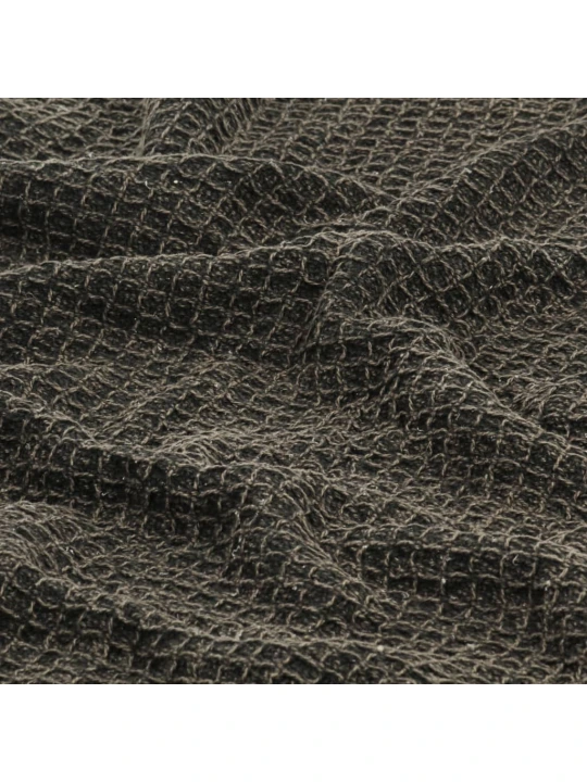 Přehoz bavlna 220 x 250 cm antracitovo-hnědý