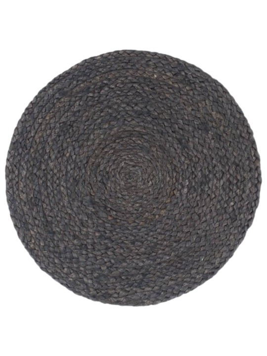 Prostírání 4 ks tmavě šedé 38 cm kulaté juta