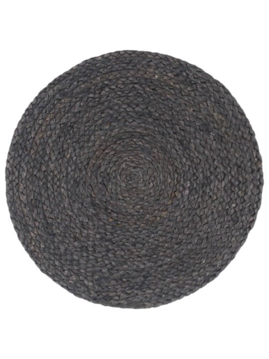 Prostírání 6 ks tmavě šedé 38 cm kulaté juta