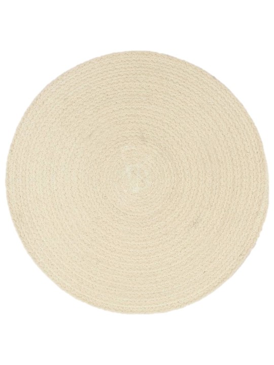 Prostírání 6 ks přírodní 38 cm kulaté bavlna