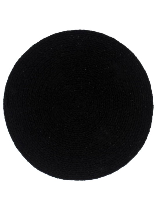 Prostírání 4 ks černé 38 cm kulaté bavlna