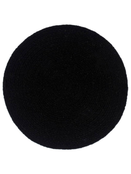 Prostírání 6 ks černé 38 cm kulaté bavlna