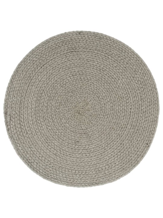 Prostírání 4 ks šedé 38 cm kulaté bavlna