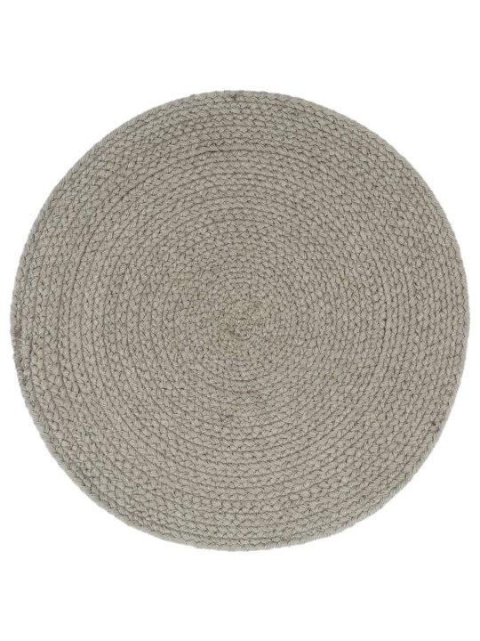 Prostírání 6 ks šedé 38 cm kulaté bavlna