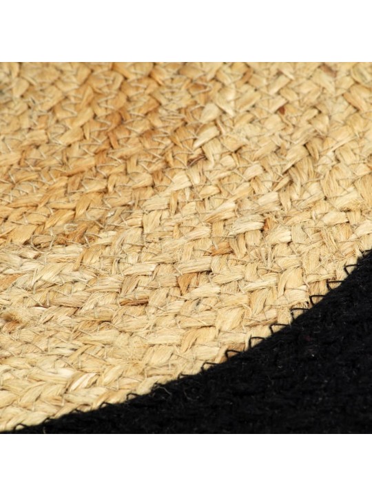 Prostírání 4 ks přírodní a černé 38 cm juta a bavlna