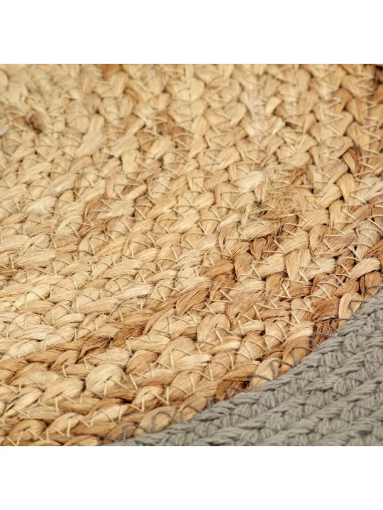 Prostírání 6 ks přírodní a šedé 38 cm juta a bavlna