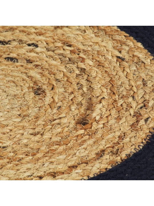 Prostírání 6 ks přírodní a námořnická modrá 38 cm juta a bavlna