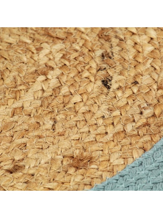Prostírání 6 ks přírodní a zelené 38 cm juta a bavlna
