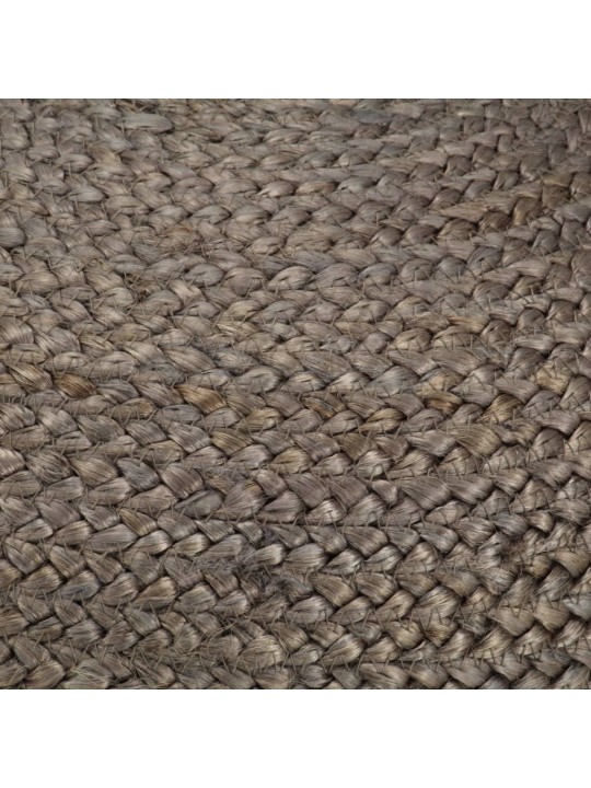 Ručně vyrobený sedací puf světle šedý 45 x 30 cm juta