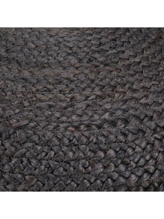 Ručně vyrobený sedací puf tmavě šedý 45 x 30 cm juta