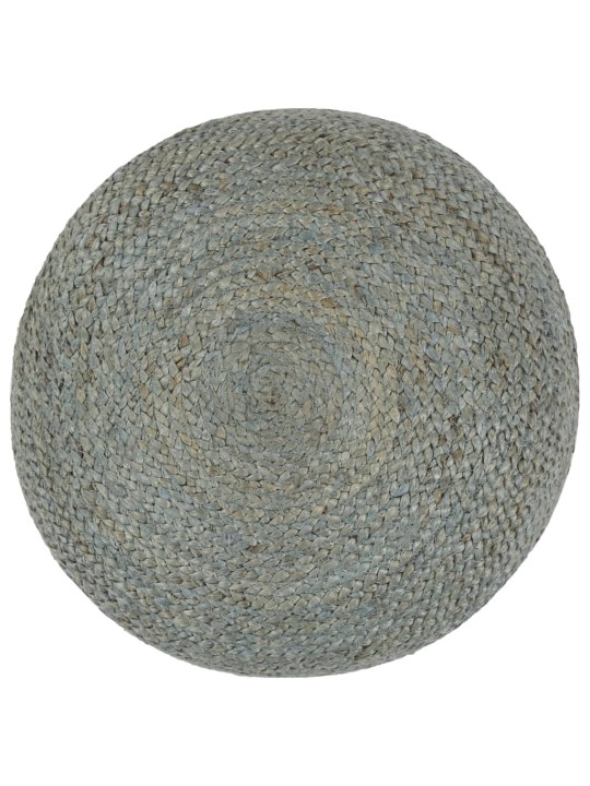 Ručně vyrobený sedací puf olivově zelený 45 x 30 cm juta