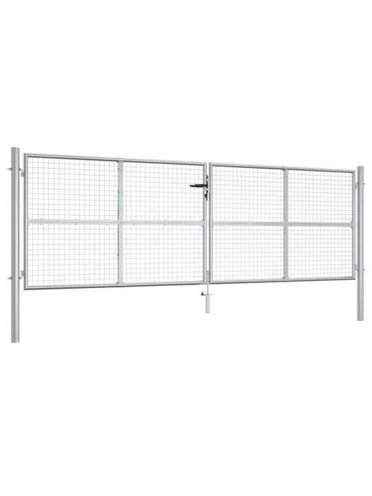 Zahradní brána pozinkovaná ocel 415 x 175 cm stříbrná