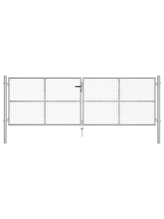 Zahradní brána pozinkovaná ocel 415 x 175 cm stříbrná