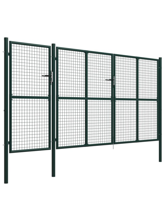 Zahradní brána ocel 400 x 150 cm zelená