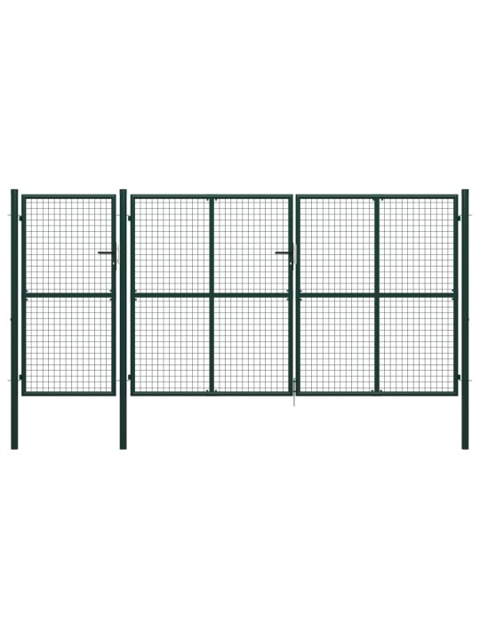 Zahradní brána ocel 400 x 200 cm zelená