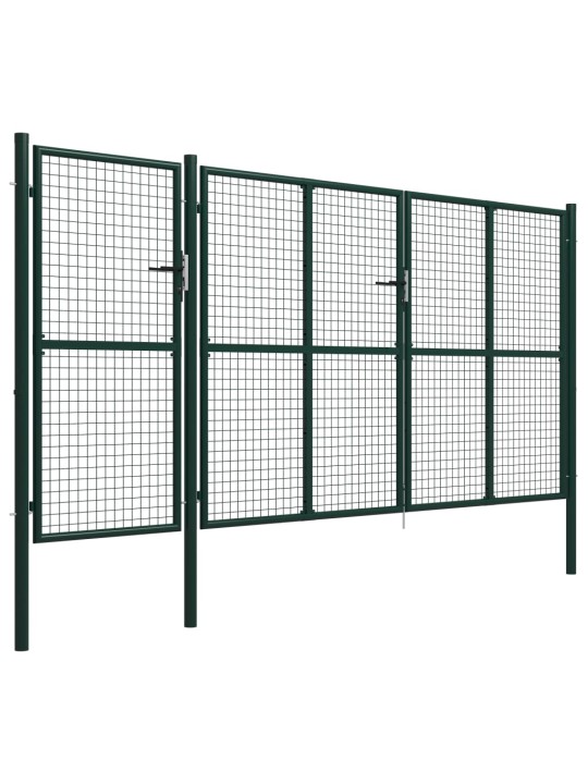Zahradní brána ocel 400 x 200 cm zelená