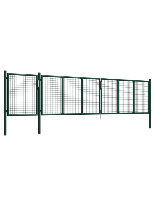 Zahradní brána ocel 500 x 100 cm zelená