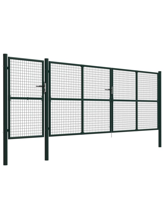 Zahradní brána ocel 500 x 150 cm zelená