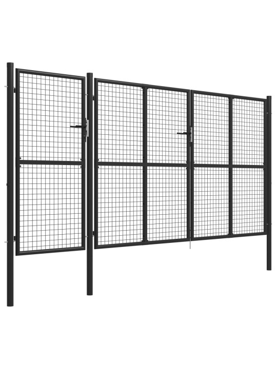 Zahradní brána ocel 400 x 150 cm antracitová
