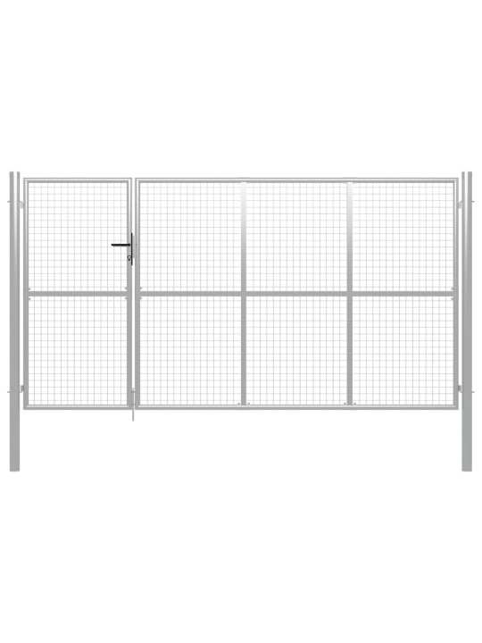 Zahradní plotová brána ocel 350 x 150 cm stříbrná