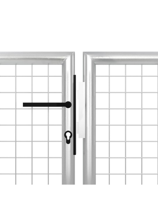 Zahradní brána ocel 400 x 100 cm stříbrná