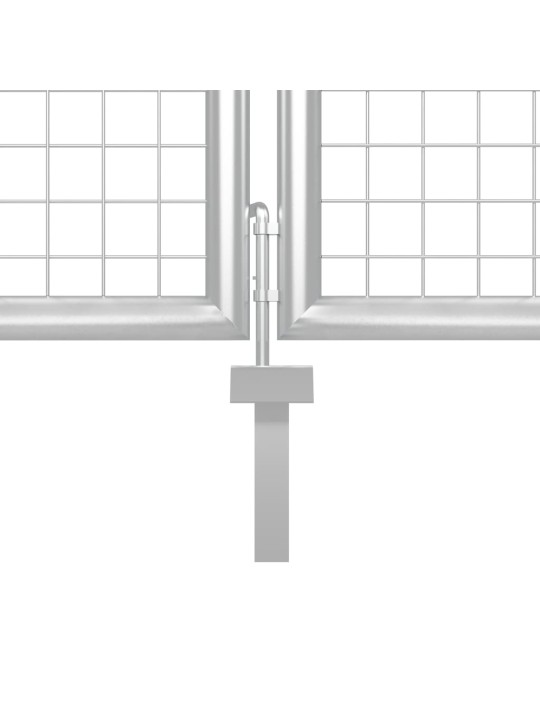 Zahradní brána ocel 400 x 150 cm stříbrná
