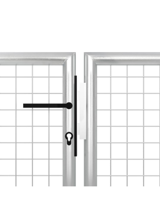 Zahradní brána ocel 400 x 150 cm stříbrná