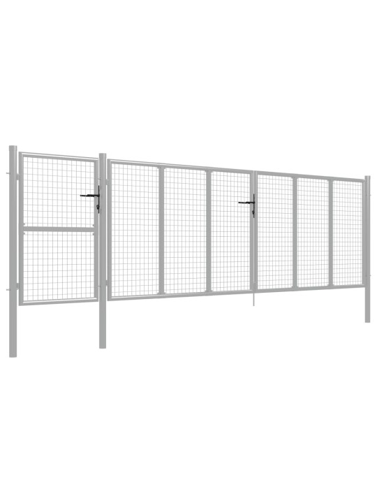 Zahradní brána ocel 500 x 150 cm stříbrná