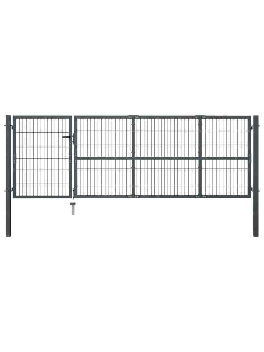 Zahradní brána se sloupky ocel 350 x 100 cm antracitová