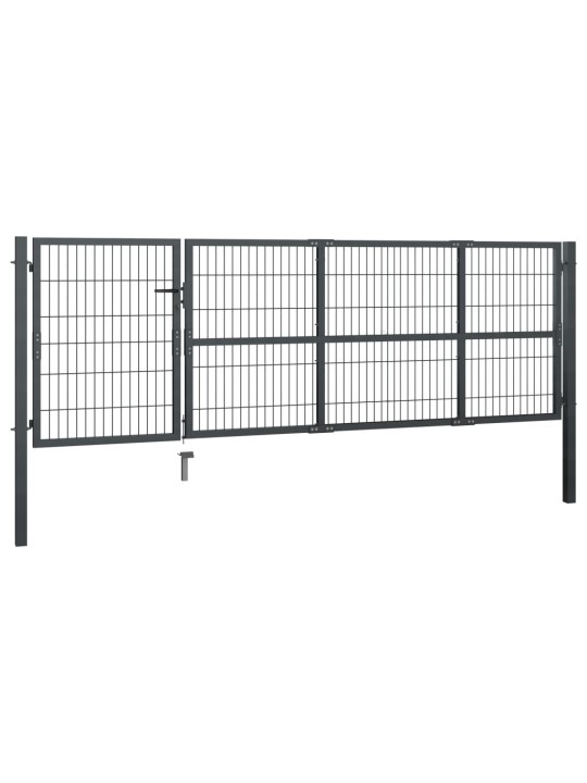 Zahradní brána se sloupky ocel 350 x 100 cm antracitová