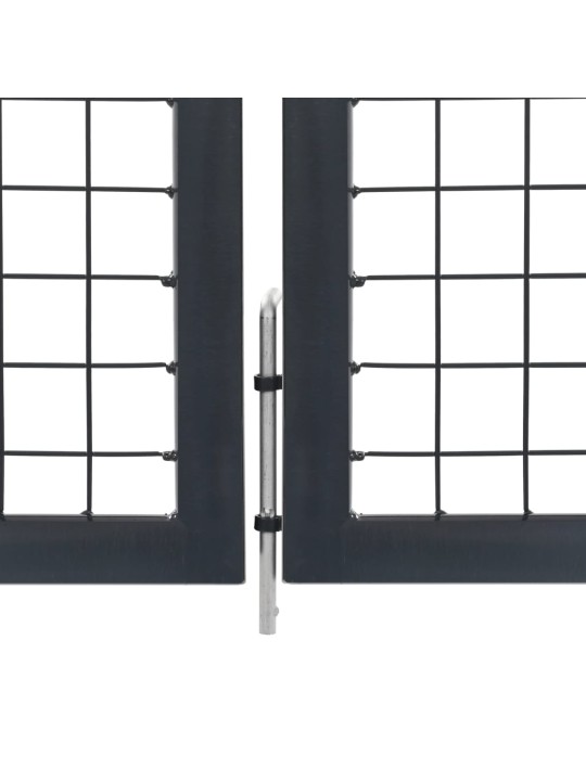 Zahradní brána se sloupky ocel 350 x 100 cm antracitová