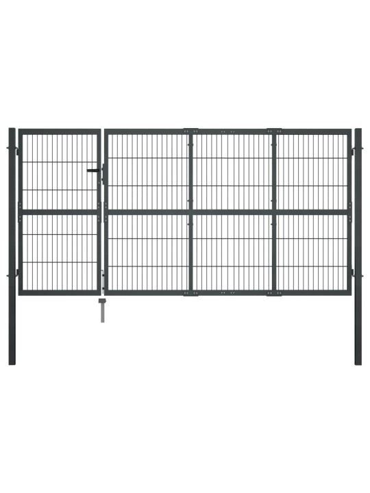 Zahradní brána se sloupky ocel 350 x 120 cm antracitová