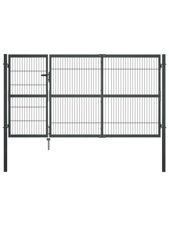 Zahradní brána se sloupky ocel 350 x 140 cm antracitová