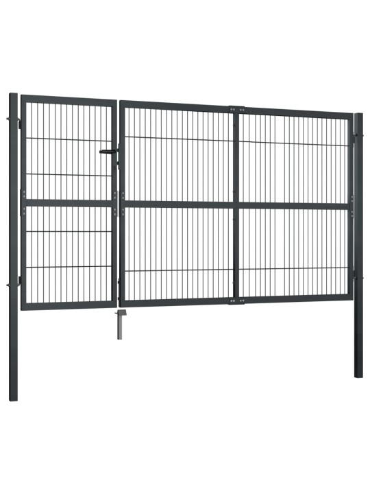 Zahradní brána se sloupky ocel 350 x 140 cm antracitová
