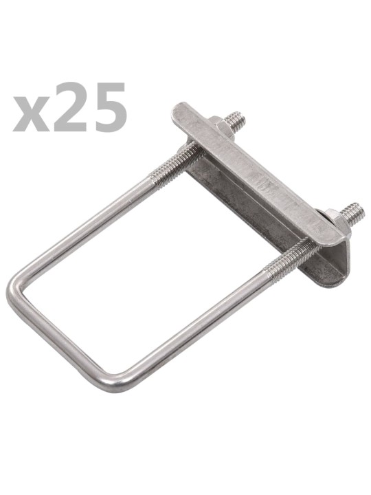 Spona U pro plotový sloupek 60 x 40 mm 25 setů