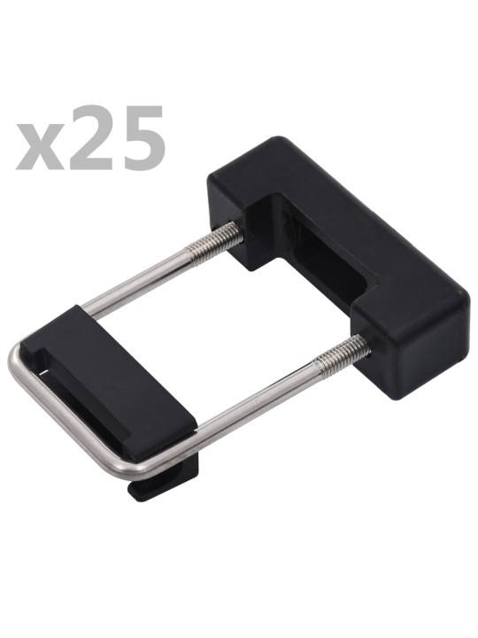 Spona ve tvaru U s plastem pro plotové sloupky 60x40 mm 25 sad
