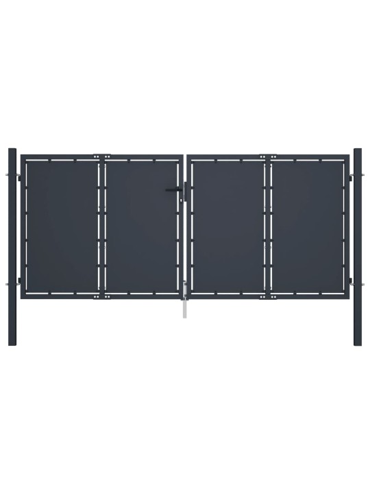 Zahradní brána ocel 300 x 125 cm antracitová