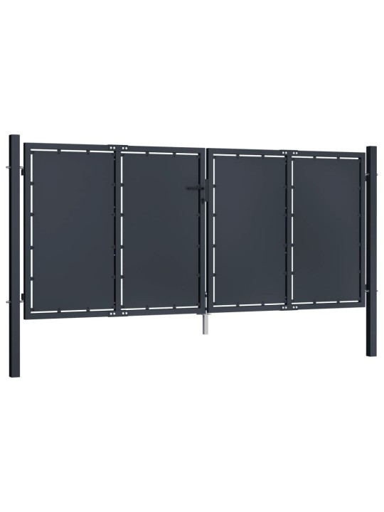 Zahradní brána ocel 300 x 125 cm antracitová