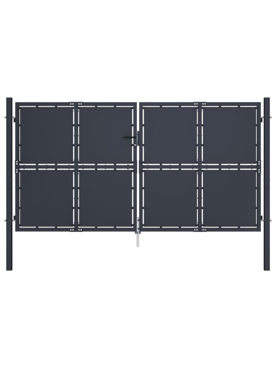 Zahradní brána ocel 300 x 150 cm antracitová