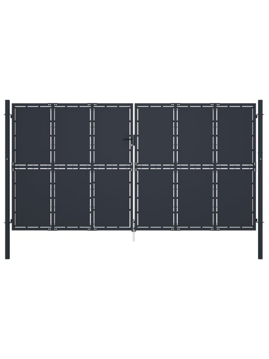 Zahradní brána ocel 400 x 175 cm antracitová